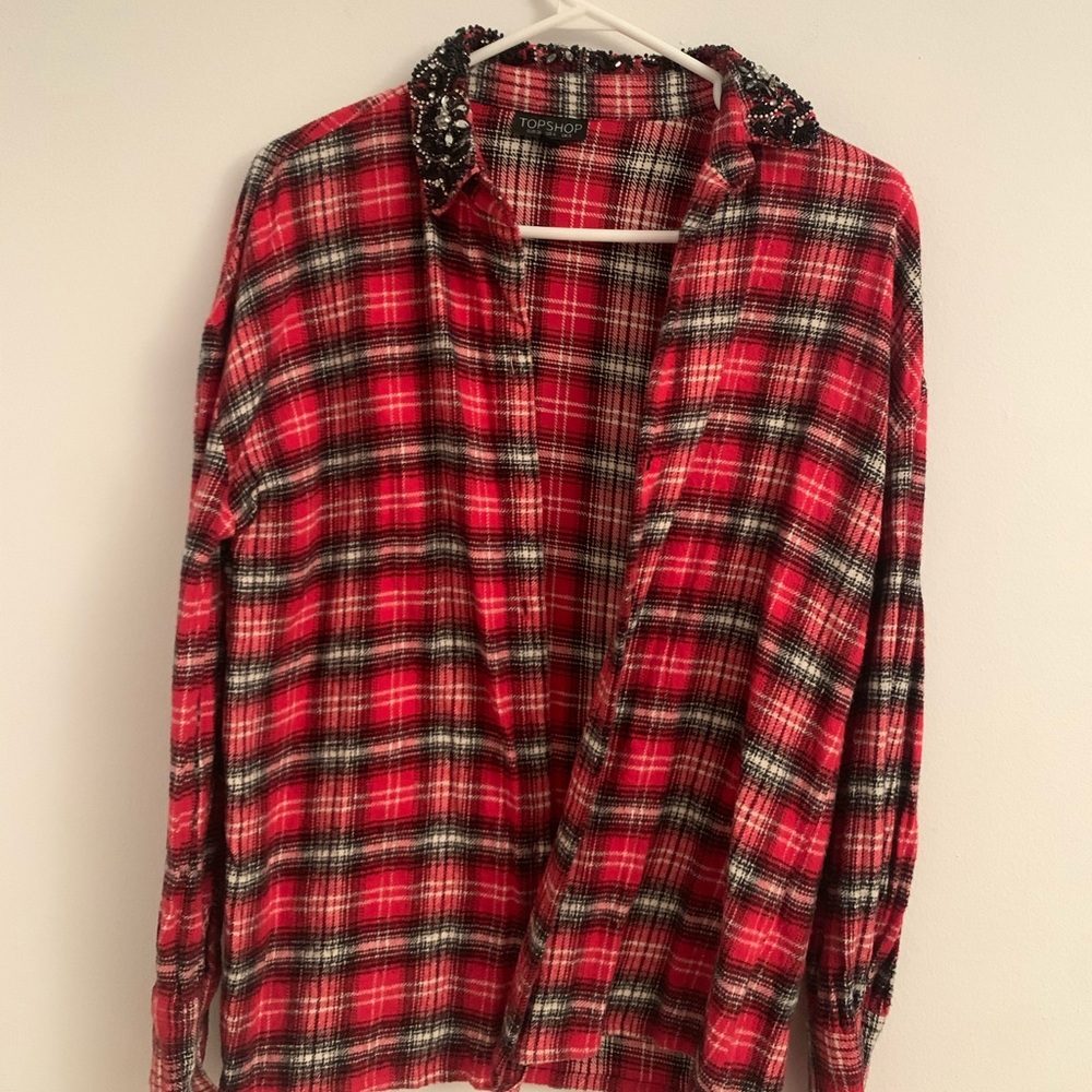Topshop red flannel